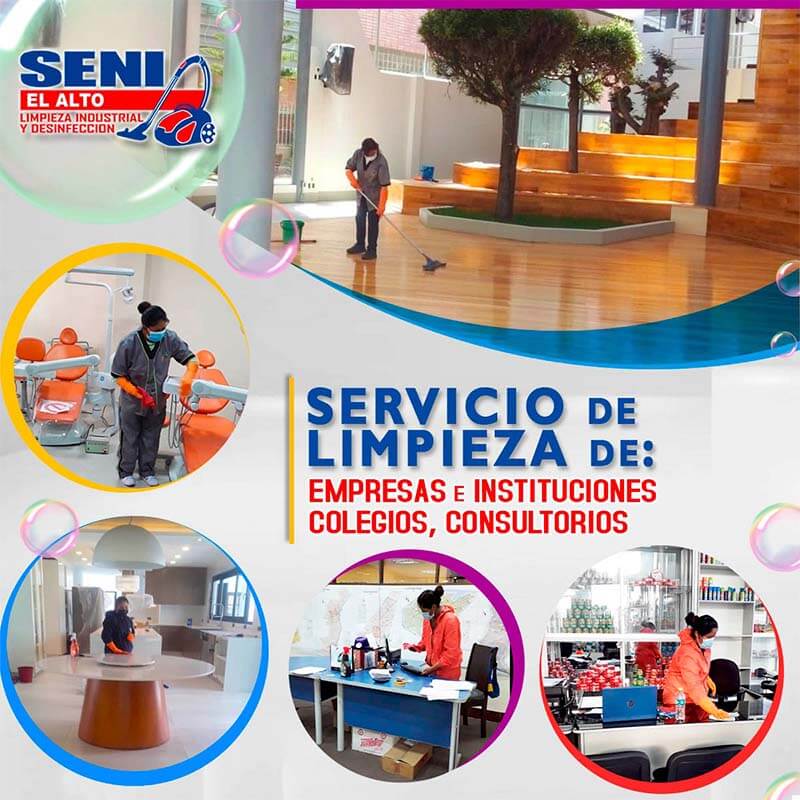 Servicio de limpieza de: empresas e instituciones, colegios, consultorios